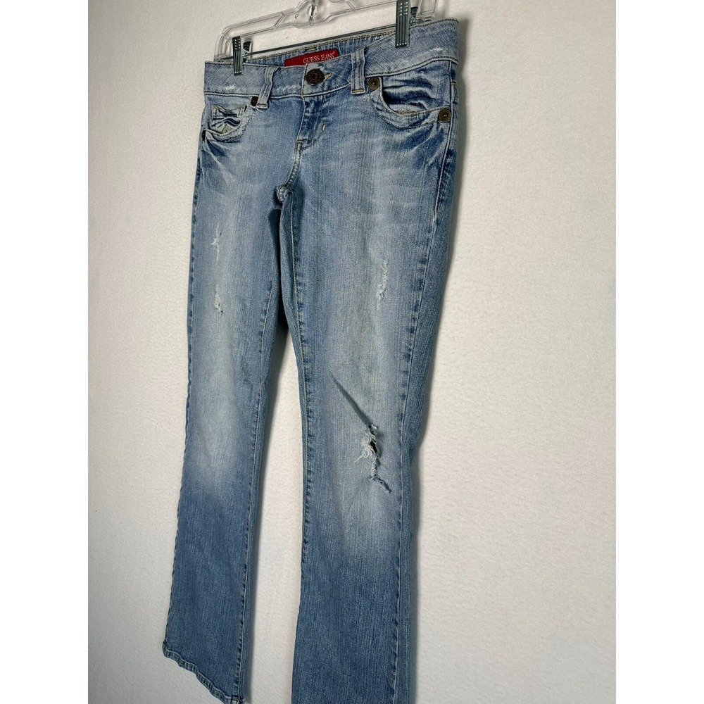 Guess Jeans Blue Red Tag Stretch Straight Leg Womens Size 27 MW2607 - Picture 2 of 9
